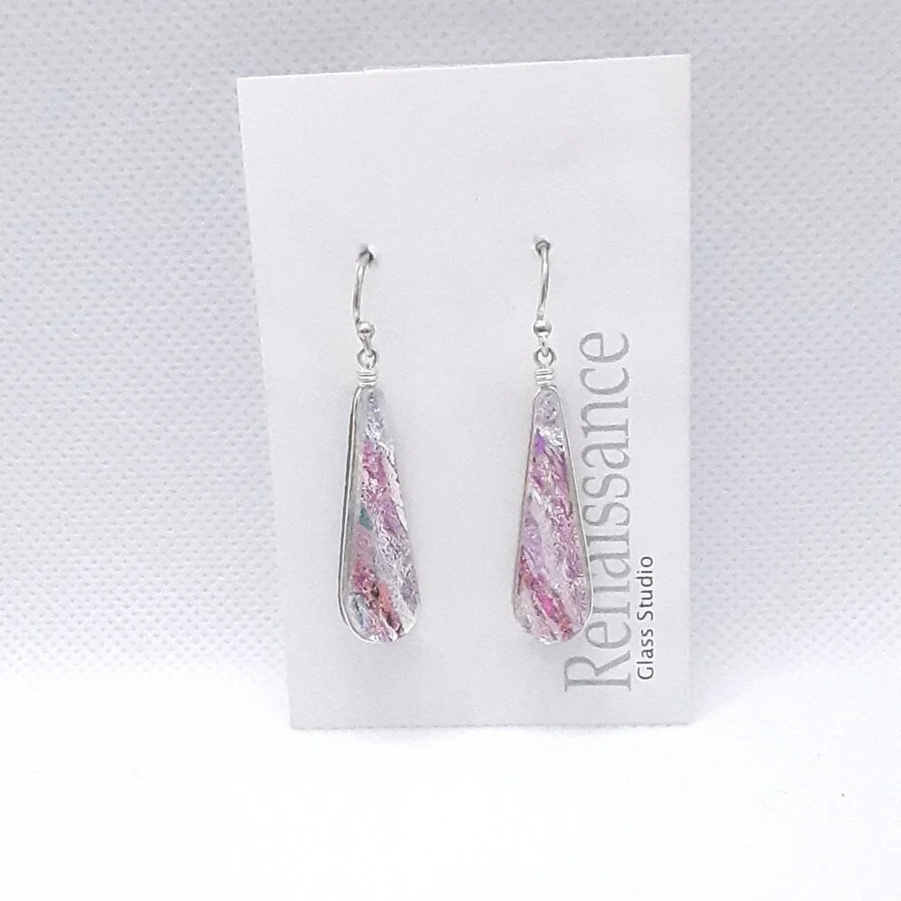 CLOSET SALE!!    New Multicolored Dichroic Glass Earrings - Picture 12 of 16